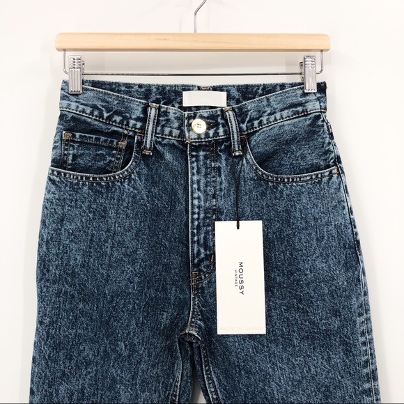 Moussy Vintage Acid Wash Boy Skinny High Rise Ankle Crop Blue Jeans 25 - Picture 3 of 8